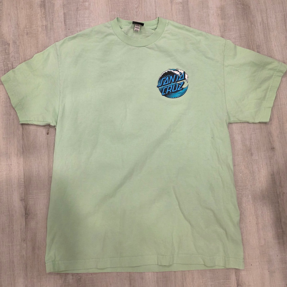 Santa Cruz Wave Dot Logo Tee Mint Green Oversized